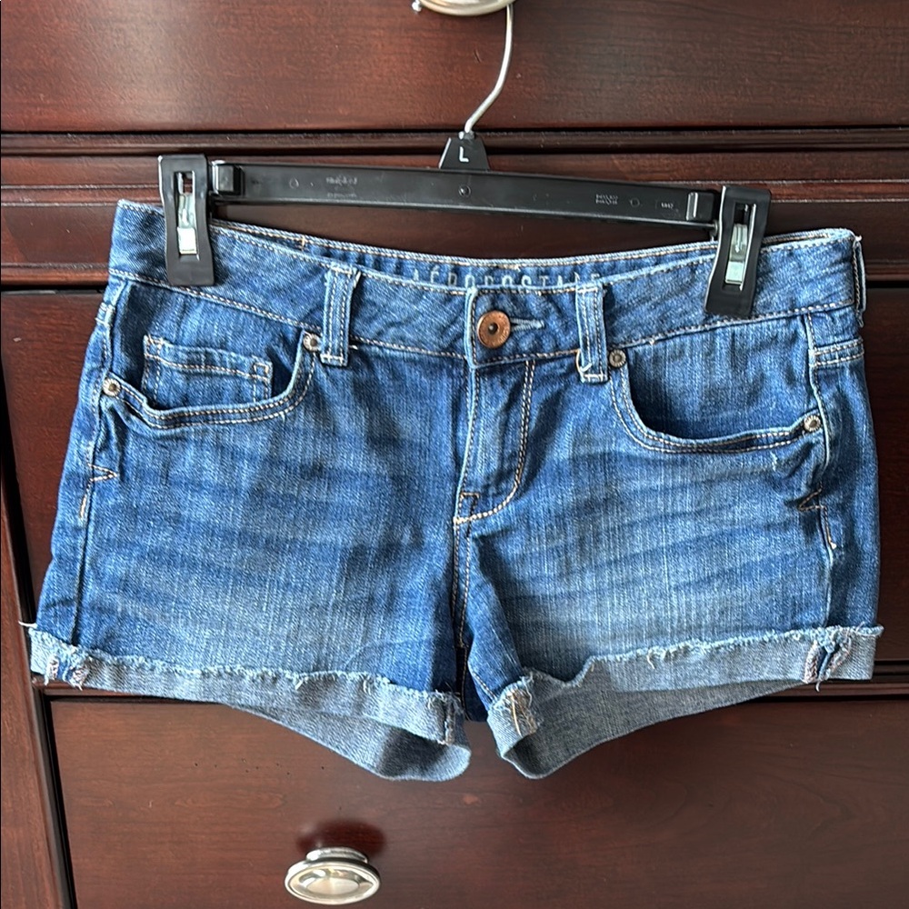 Aeropostale Blue Jean Shorts with Cuffed Hem